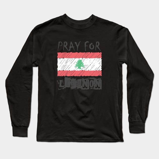 Pray for Lebanon Long Sleeve T-Shirt by The Architect Shop